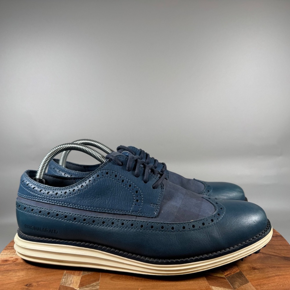 Cole Haan OriginalGrand Golf Shoes Mens 8.5 M Navy Blue Camo Waterproof C37015‎